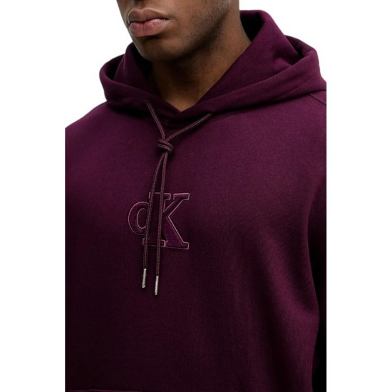 Calvin Klein Ανδρικό φούτερ Fleece Monogram Logo Patch Relaxed Hoodie